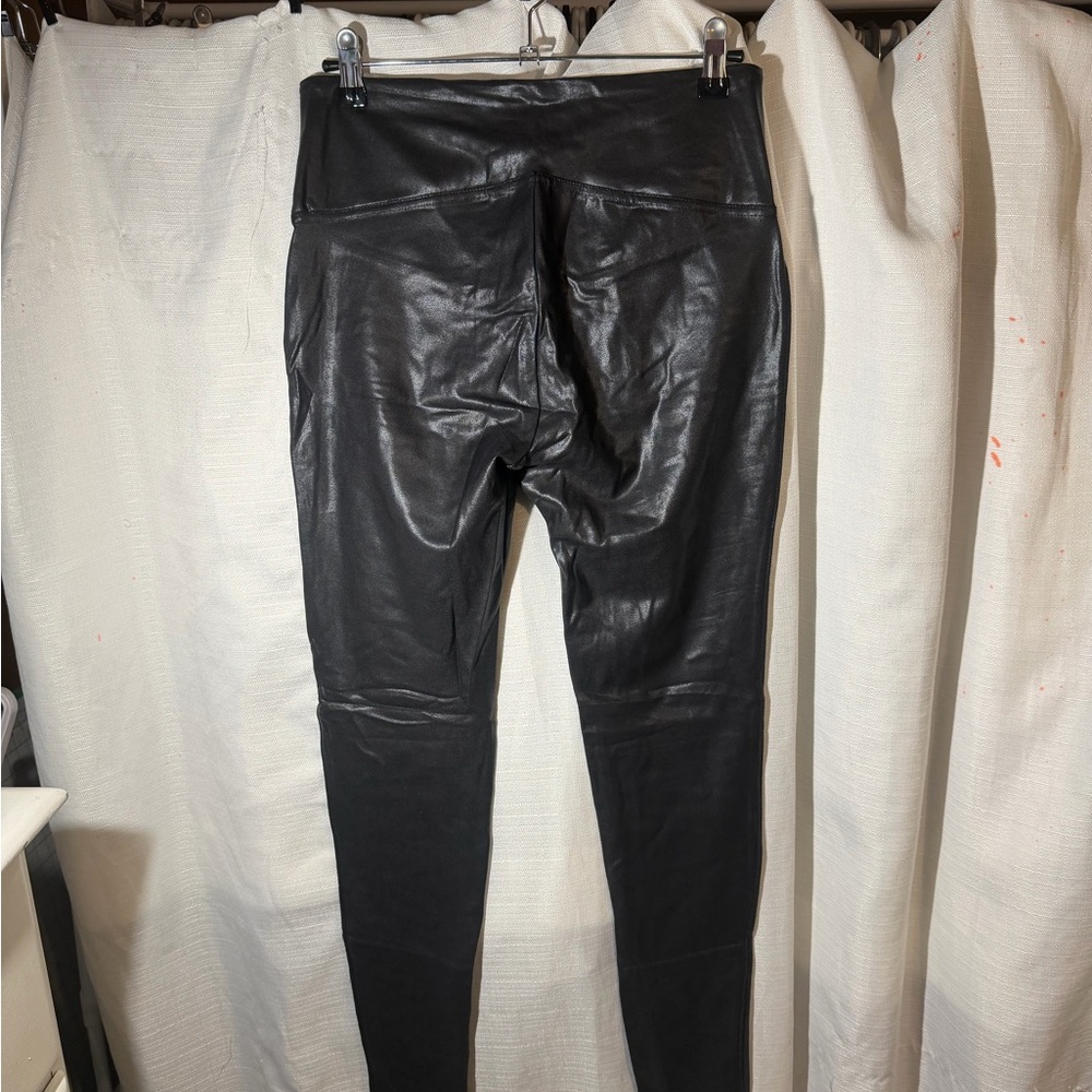 Black Faux Leather Leggings - Picture 2 of 4